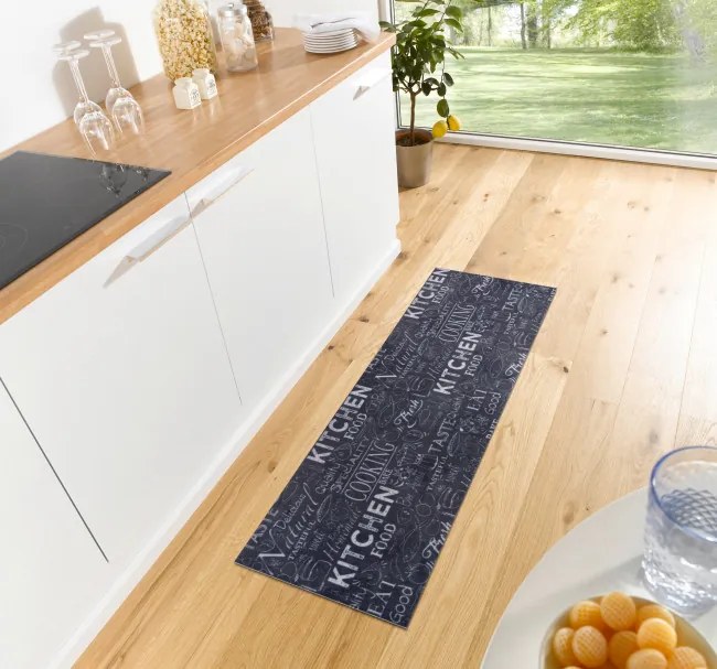 Koberec / Behúň Hanse Home Cook & Clean Wild Kitchen Board čierny / biely