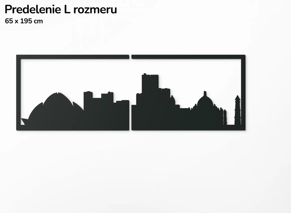 drevko Obraz Dillí panoráma Rozmer obrazu: 29,5 x 89 cm, Farba dekorácie: Čierna
