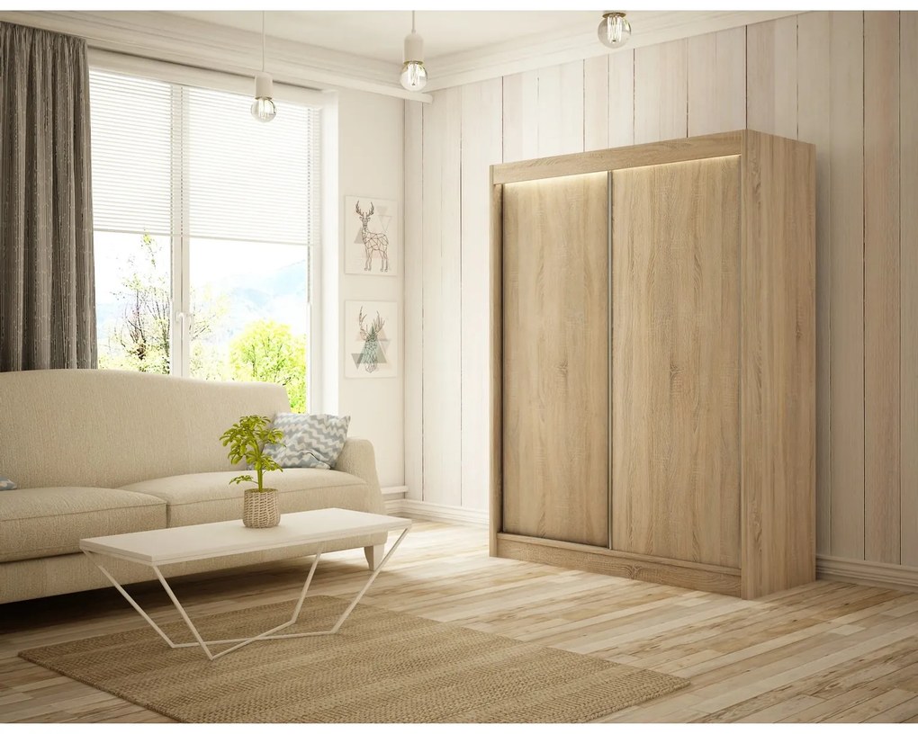 Kvalitná Šatníková Skriňa Bergo 120 cm Dub craft