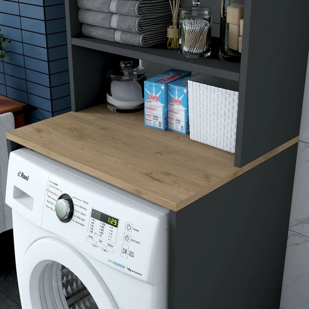Skriňa Karin Anthracite a Walnut nad práčkou