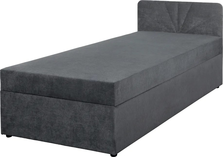 Boxspringová posteľ, jednolôžko, sivá, 90x200, univerzálna, SUPA