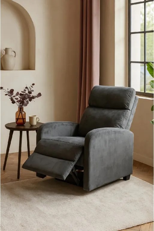Relaxačné kreslo René rozkladacie šedé