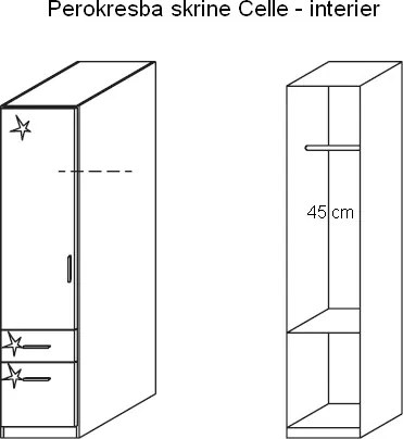Šatníková skriňa Celle, biela