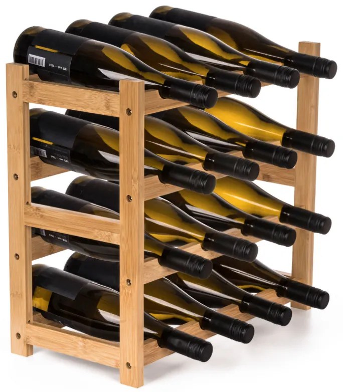 G21 Bambusový stojan na víno, 16 fliaš