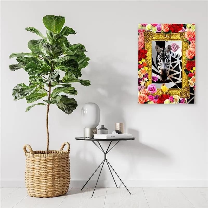 Obraz na plátně Abstraktní barevné květiny Zebra - 60x90 cm