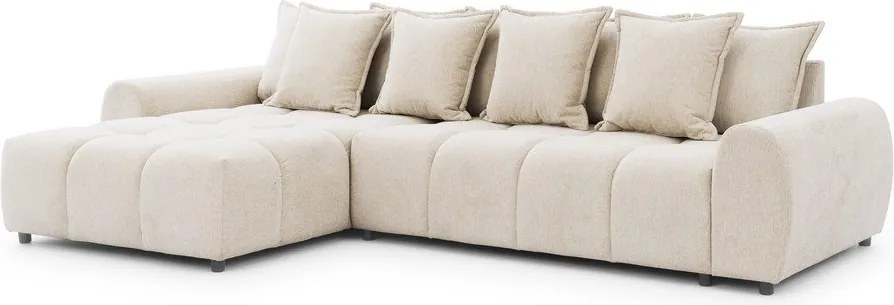 Béžová rohová pohovka (ľavý roh/s leňoškou) Albane – Ropez