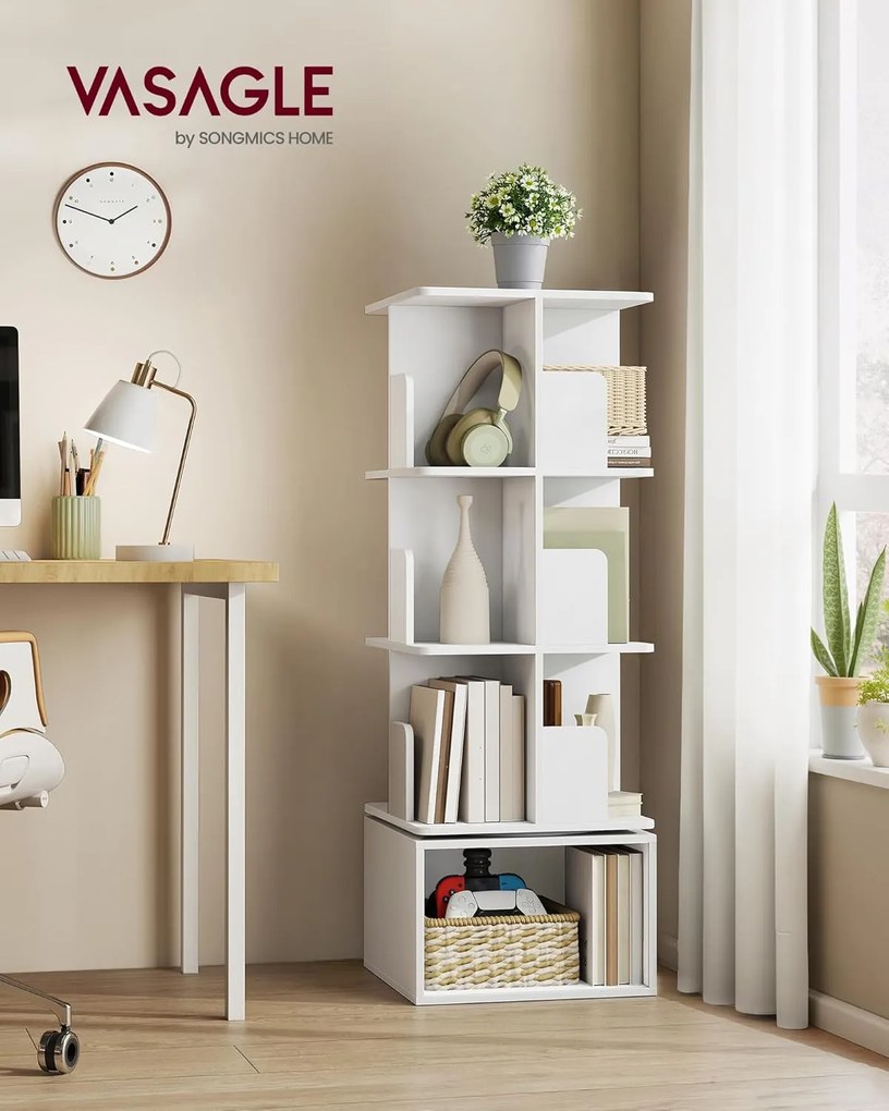 Rotačná knižnica Vasagle Grid 40 cm biela