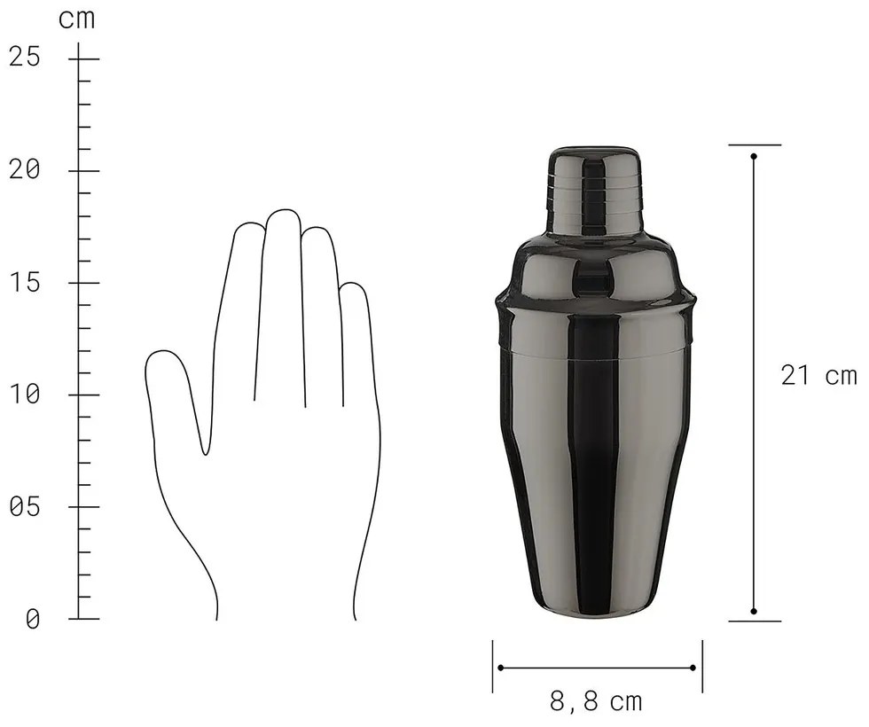 MANHATTAN Shaker na koktejly 500 ml - čierna