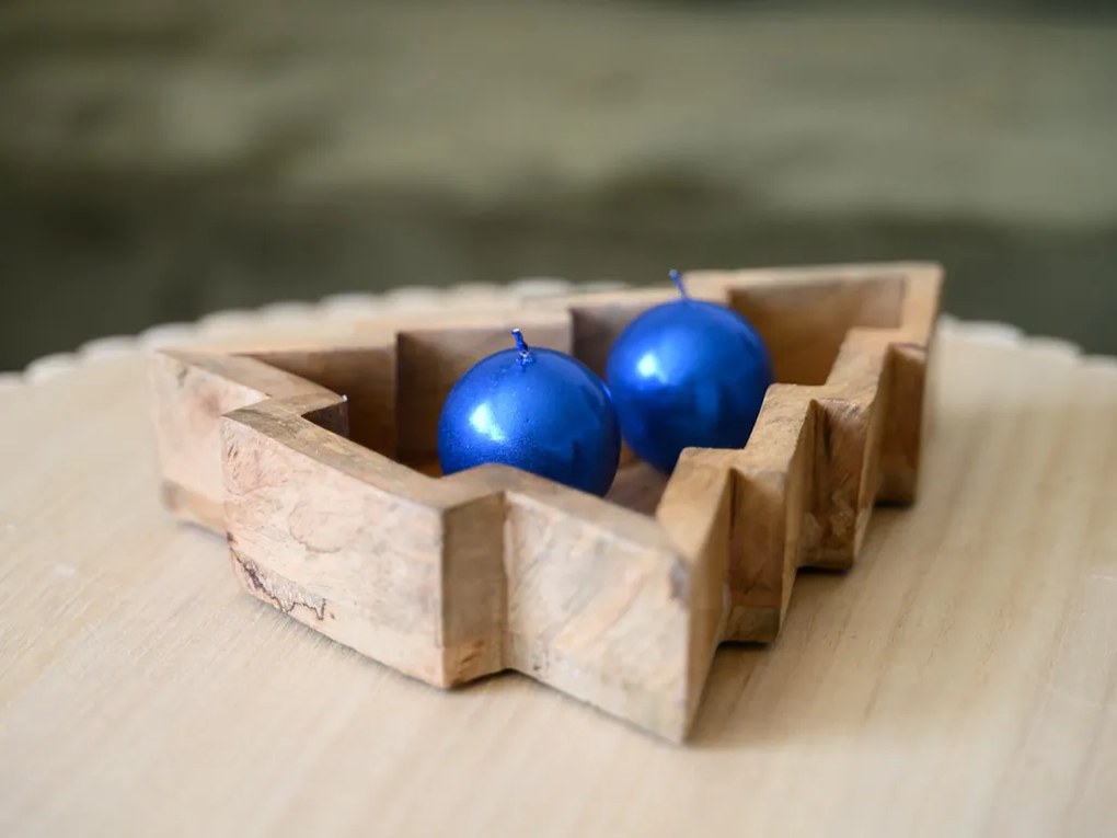 Sada 2 sviečok gule CANDLE BALL BLUE 4,5 cm modrá