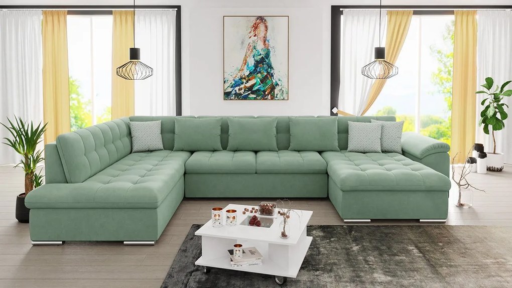Rohová sedacia súprava Tony Bis, Dostupné poťahy: Uttario Velvet 2954 + Uttario Velvet 2954 + Evo 29, Strana: Pravá - U