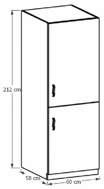 Dolná kuchynská skrinka na vstavanú chladničku D60ZL Provense (biela + sosna andersen) (P). Vlastná spoľahlivá doprava až k Vám domov. 1015169