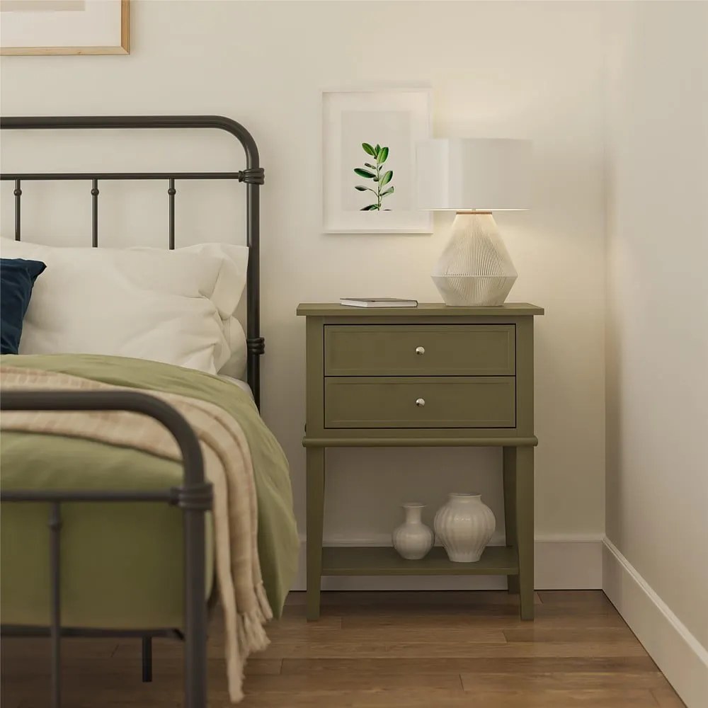 Kaki nočný stolík Franklin – Støraa