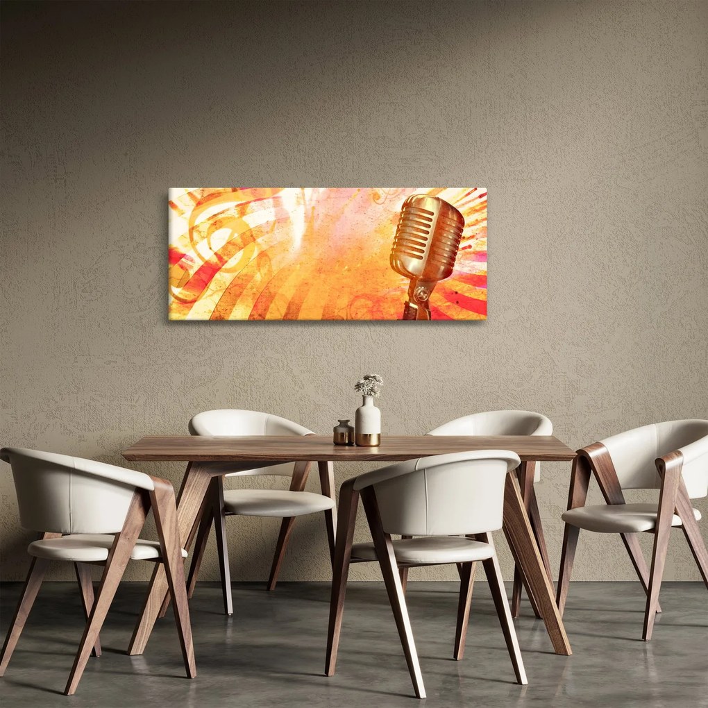 Obraz - Retro mikrofón (120x50 cm)