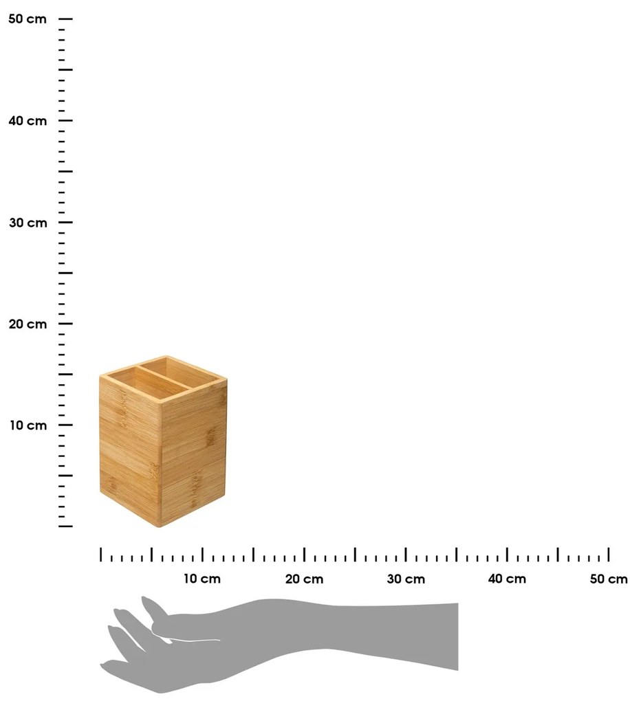 Organizér na příbory Bamby 2 přihrádky bambus