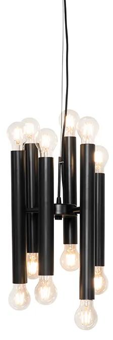 Art Deco závesná lampa čierna 12-svetlá - Tubi