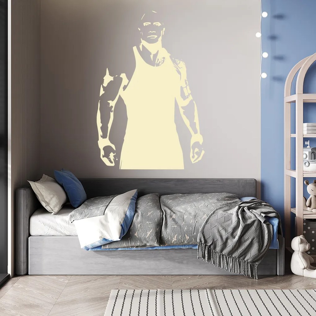 Veselá Stena Samolepka Dwayne Johnson The Rock Farba: červená, Veľkosť: 80 x 55 cm
