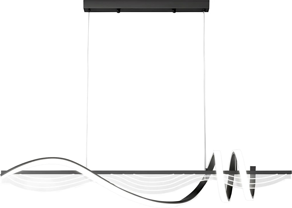 Toolight Toolight, závesné LED svietidlo 100 cm, 3000K, LHJ041-CP, čierna, OSW-50019