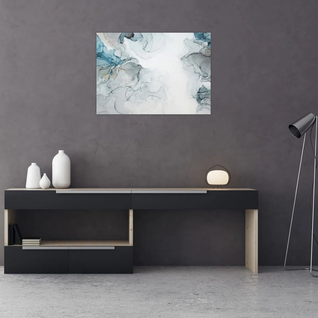 Sklenený obraz - Modrý mramor (70x50 cm)