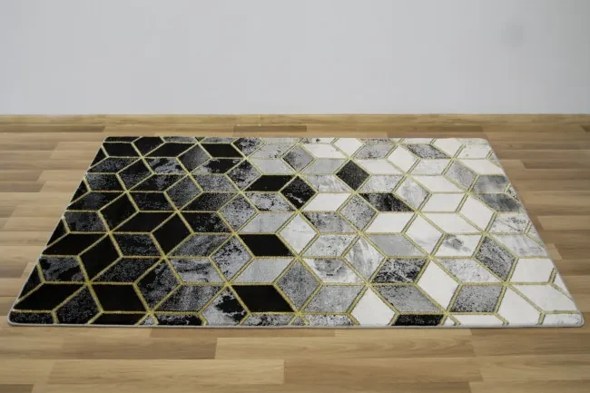 Koberec Diamond K4432G svetlosivý / zlatý