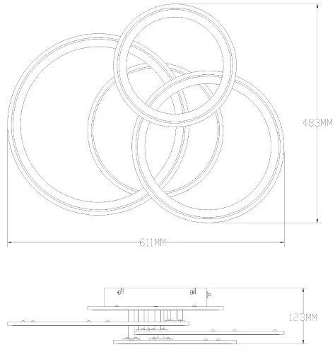 Zuma Line MS238130-BK - LED Stm. svietidlo LUNAR LED/55W/230V 3000-6000K čierna+DO