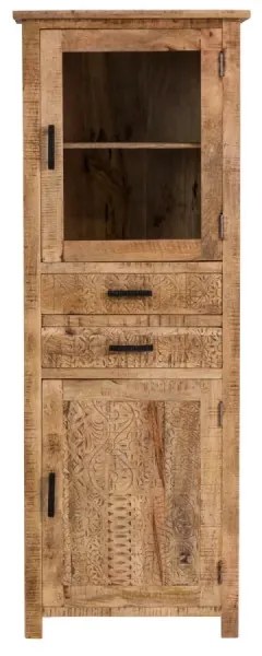 furniture-nabytek.cz - Masívna vitrína Mumbai z mangového dreva, lakovaná, hnedá
