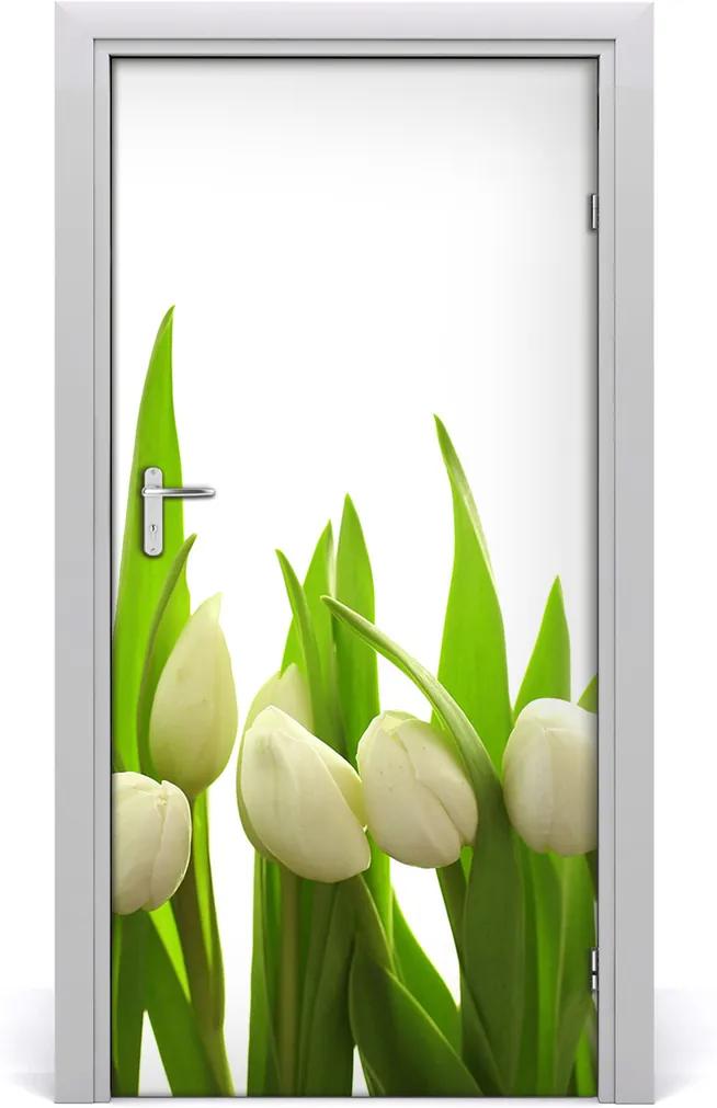 Fototapeta na dvere  biele tulipány