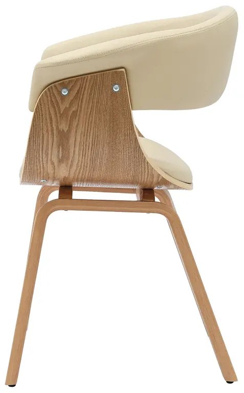 Stolička ORGANIC béžová s dubovým rámom