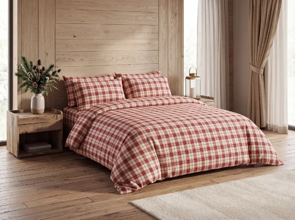 Flanelové obliečky TARTAN HEART farebné Rozmer obliečky: 2 ks 70 x 90 cm | 200 x 220 cm