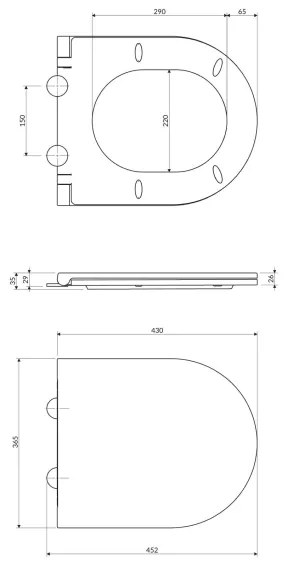 OMNIRES OTTAWASPDEBP - Záchodová doska SoftClose OTTAWA duroplast/lesklá biela