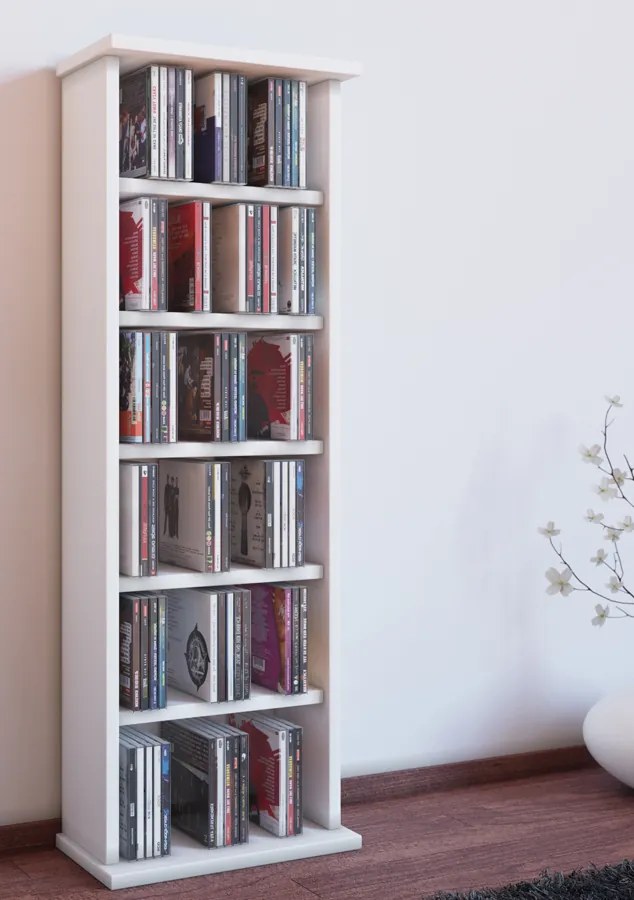 Stojan na CD a DVD Vostan, biely