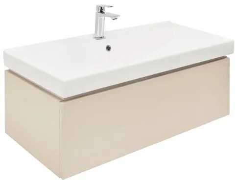 Kúpeľňová skrinka s umyvadlem a baterií SAT Feel 100x30x46 cm mat SATFEEL100BEU1B, 1 ks