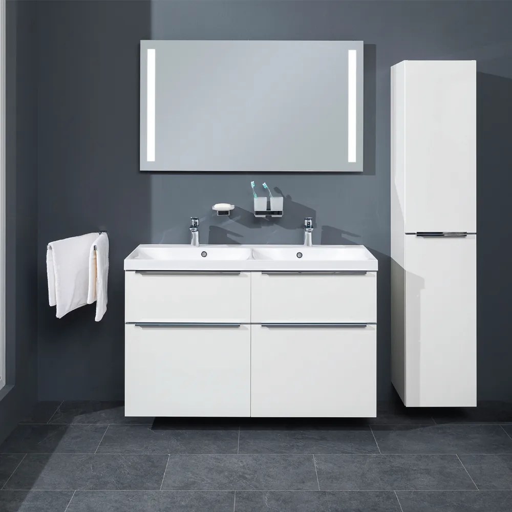 Mereo, Mereo Mailo, kúpeľňová skrinka vysoká 170 cm, chróm madlo, Multidecor, Čierna Supermat, MER-CN594LPCIPM