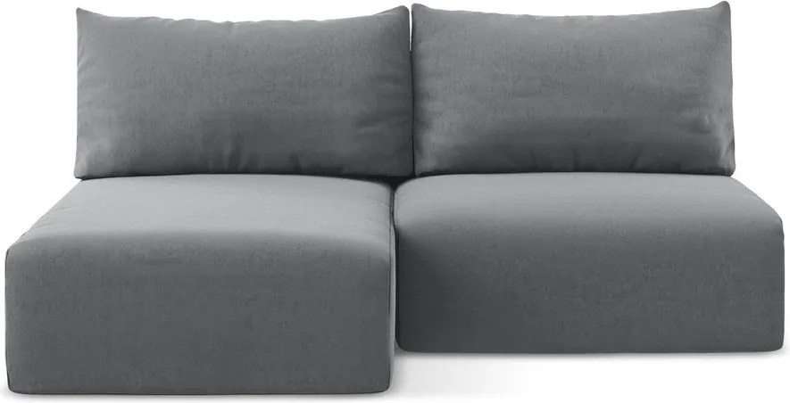 Sivá zamatová rozkladacia/s úložným priestorom rohová pohovka (ľavý roh/s leňoškou) Kalena – Makamii