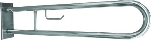 Bemeta Design HELP: Madlo, 850 mm, v tvare U, s držiakom TP, sklopné, s krytkou, nerez, lesk - 301407321