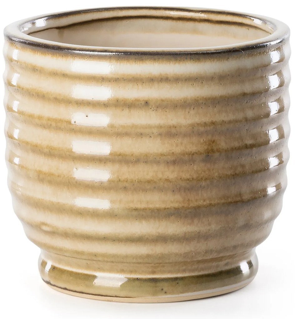KERAMICKÝ KVETINÁČ (FI) 14X13 CM SVETLOHNEDÁ