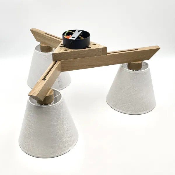 Brilagi - LED Prisadený luster ANTHONY 3xE14/40W/230V dub/biela