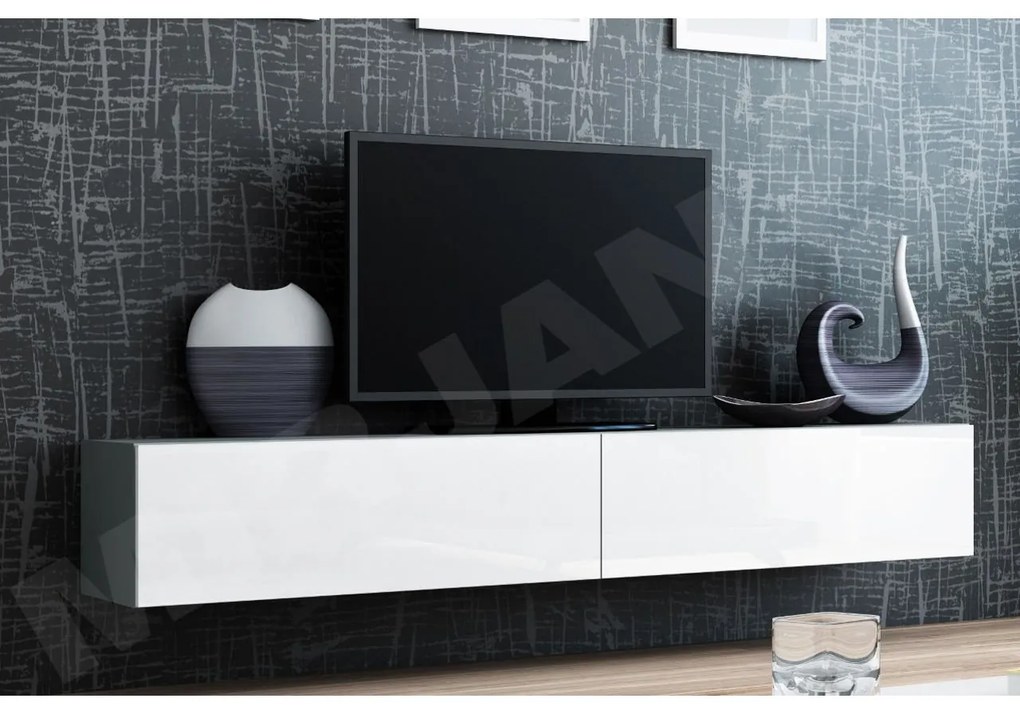 TV skrinka Zigo 180, Farby: biela / biely lesk