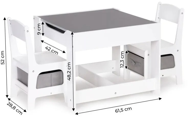 Detská nábytková zostava drevený stôl + 2 stoličky