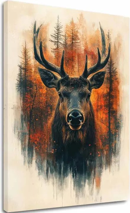 Obraz na plátne Lesný Jeleň - Elegantná Prírodná Scéna