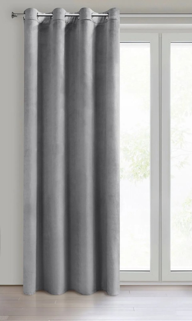 ZATEMŇOVACÍ ZÁVES NA KRÚŽKOCH MELANIE 140X250 CM STRIEBORNÁ
