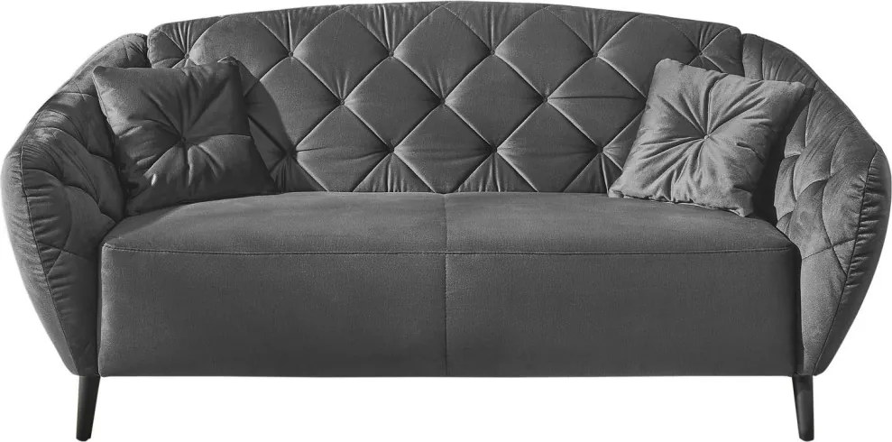 Pohovka s prešitím Leeds, šedá zamatová látka