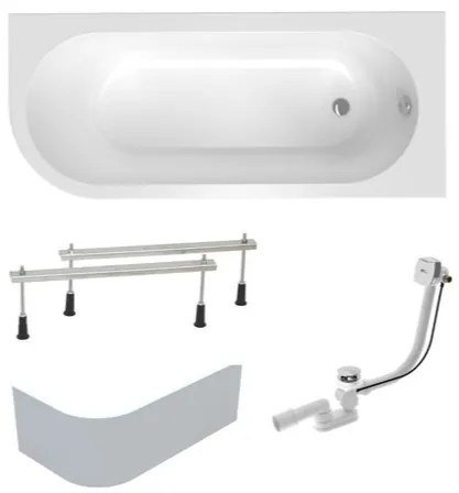 Asymetrická vaňa Laguna Rajka 170x72,5 cm akrylát pravá SIKOVRAJ170PAPNP, 1 ks