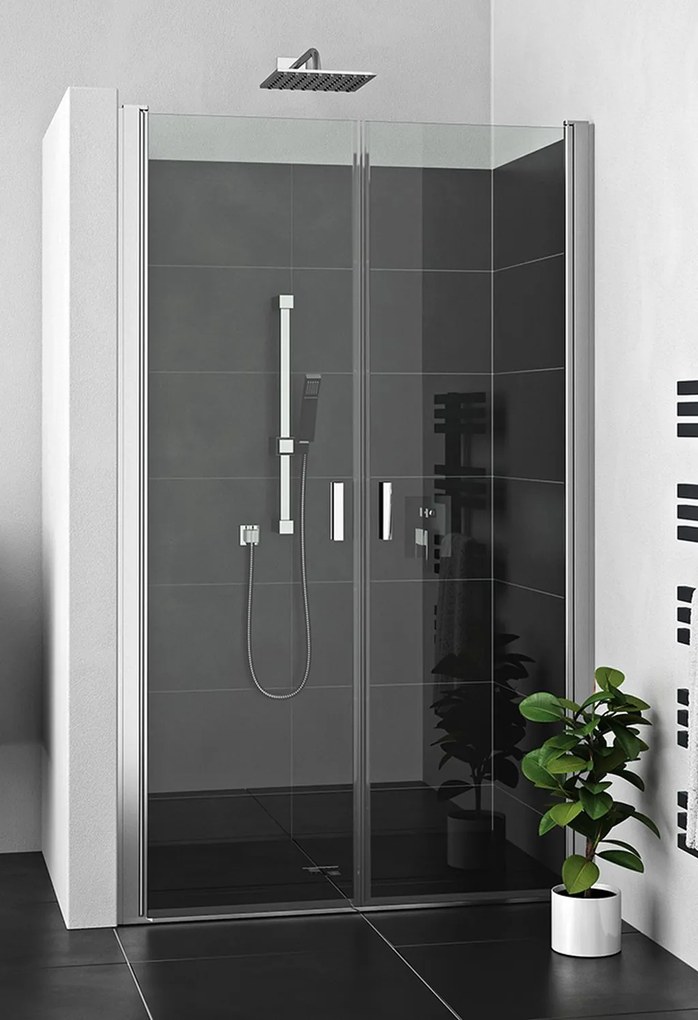 ROLTECHNIK Dvojkrídlové sprchové dvere LZCN2/800 brillant/transparent 230-8000000-00-02
