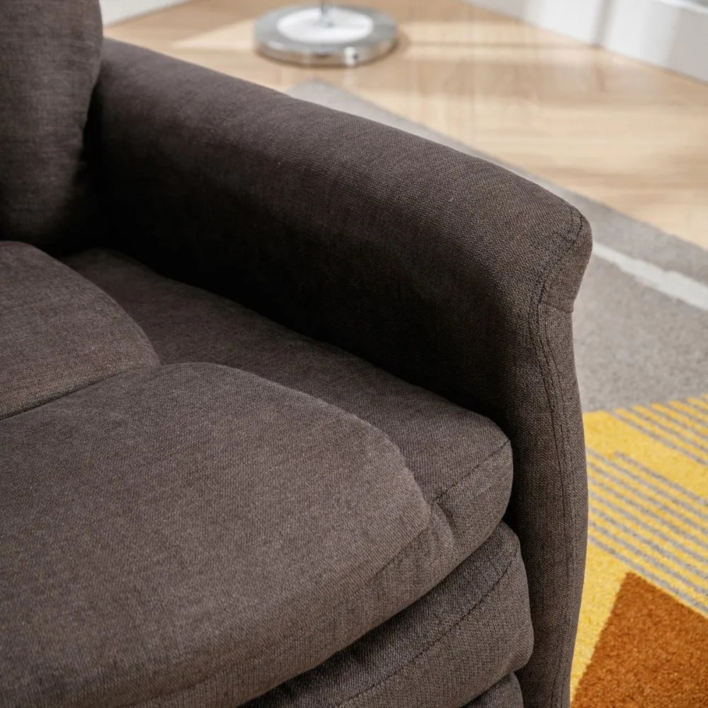 TV a relaxačné kreslo s elektrickým ovládaním, poťah hnedá látka TV-925 BR2
