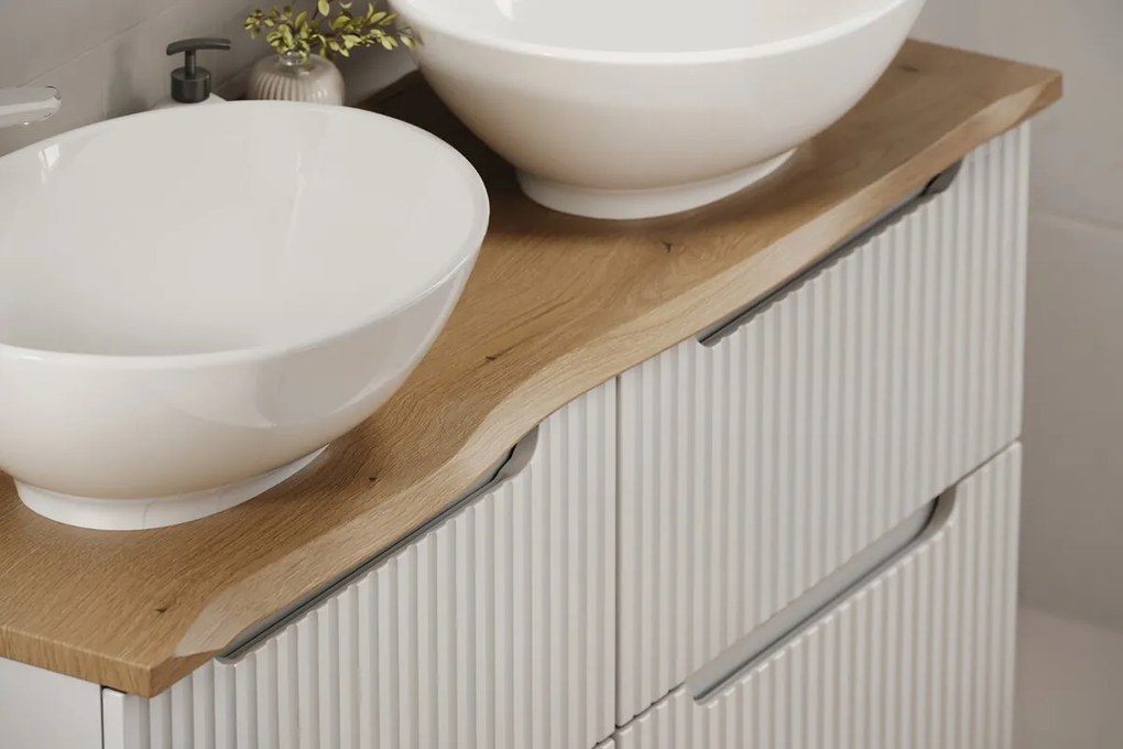 Závěsná skříňka pod umyvadlo Nova Denim s deskou 100 cm modrá/dub coast evoke