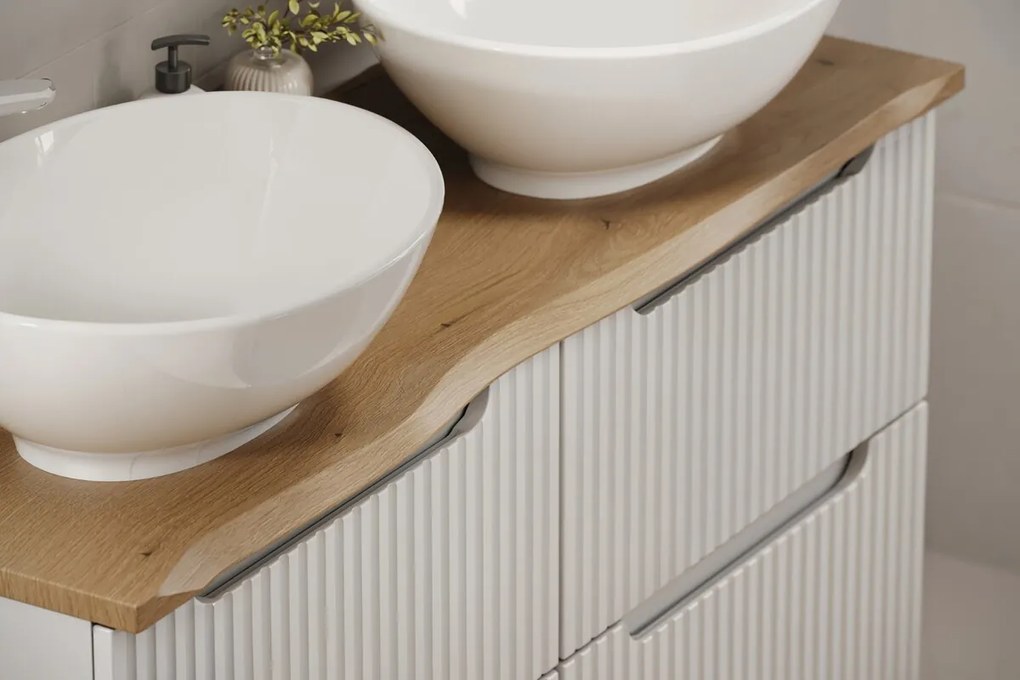 Závěsná skříňka pod umyvadlo Nova Oak Nature s deskou 80 cm dub coast evoke