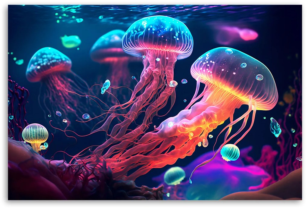 Gario Obraz na plátne Svietiace medúzy Rozmery: 60 x 40 cm