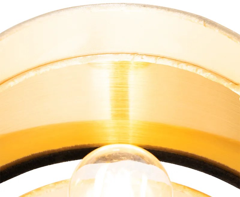 Moderná stolná lampa čierna so zlatom - Elif