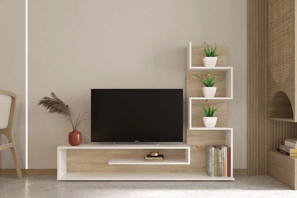 Obývacia stena MAMBA, dub Sonoma / biela