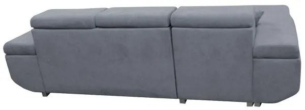 Rozkladacia rohová sedacia súprava s úložným priestorom vo tvare L CASTELO ľavá tmavošedá